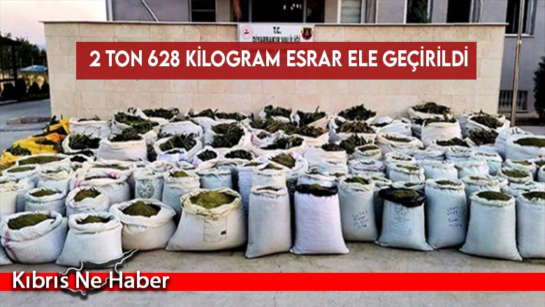 2 ton 628 kilogram esrar ele geçirildi