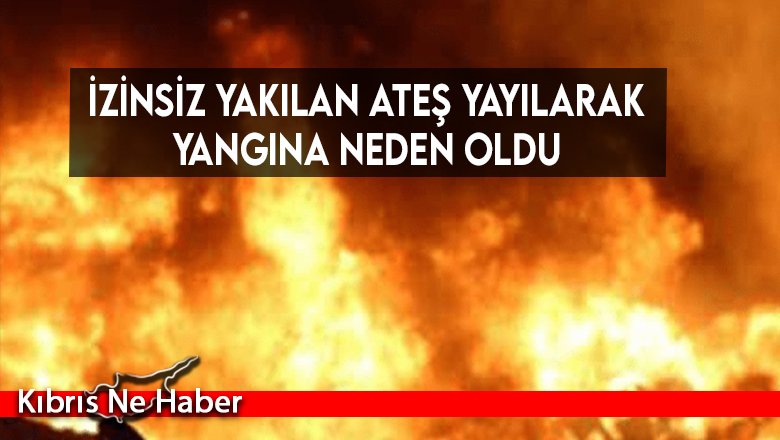 İzinsiz yakılan ateş yayılarak yangına neden oldu