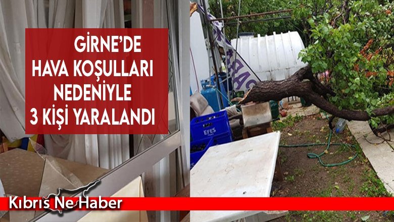 Girne’de hava koşulları nedeniyle 3 kişi yaralandı