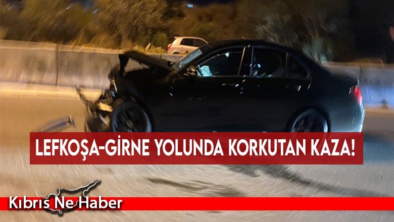 Lefkoşa-Girne yolunda korkutan kaza!