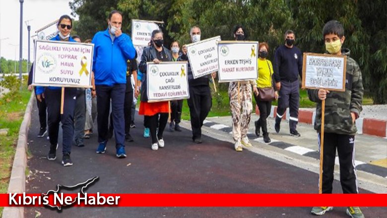Çocukluk çağı kanserlerine dikkat çekmek için yürüdüler