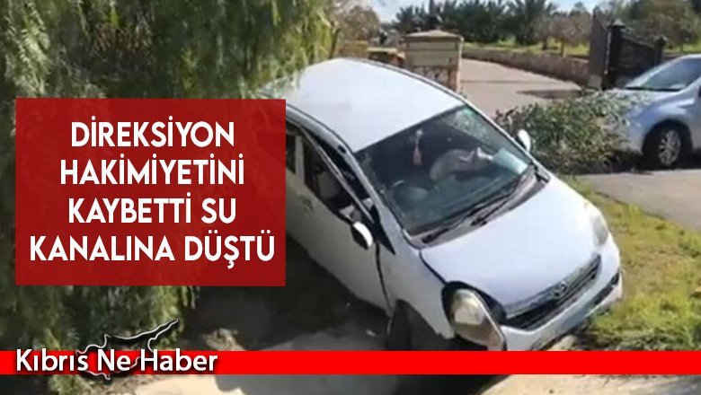 Direksiyon hakimiyetini kaybetti su kanalına düştü