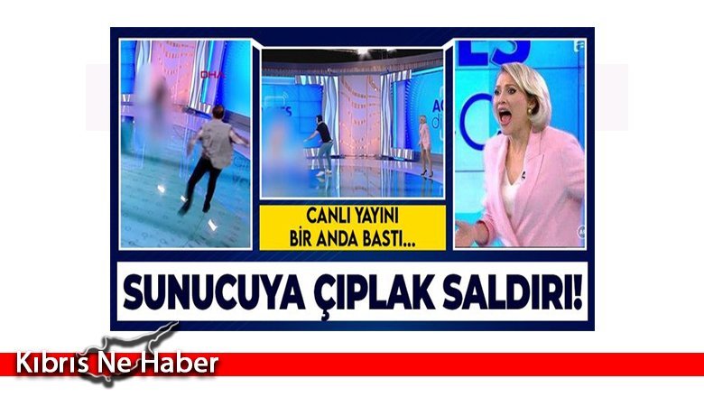 Canlı yayında sunucuya çırılçıplak saldırdı
