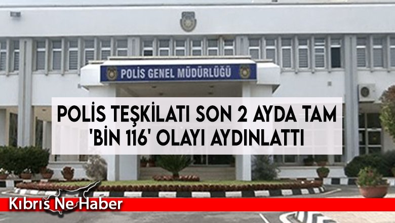 Polis Teşkilatı son 2 ayda tam 'bin 116' olayı aydınlattı