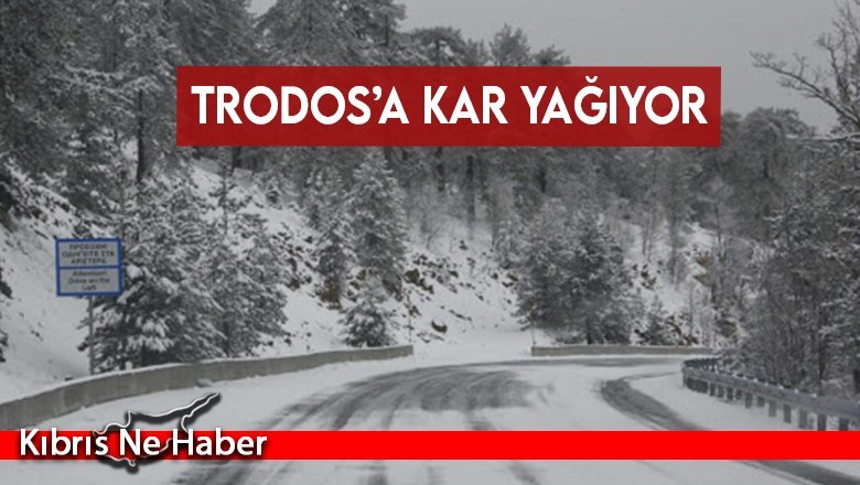 Trodos’a kar yağıyor