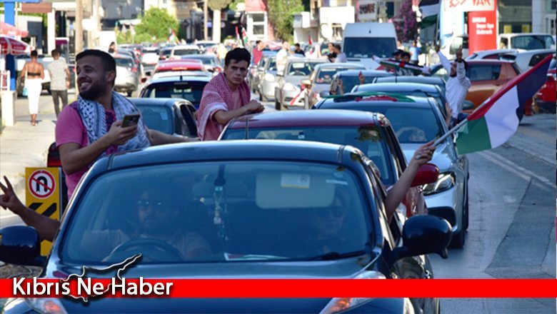 Lefkoşa'da Filistin'e destek gösterisi