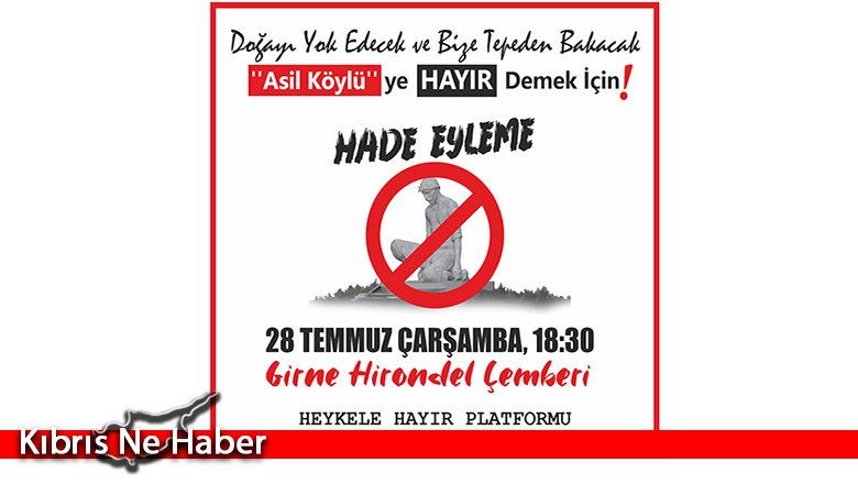 Heykele Hayır Platformu projeden vazgeçilmesi talebiyle eylem düzenliyor