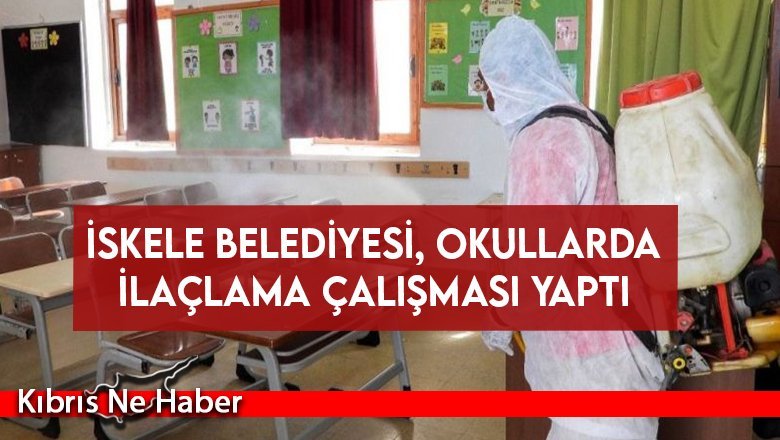 İskele Belediyesi, okullarda ilaçlama çalışması yaptı