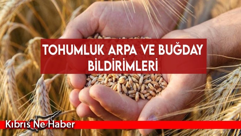 Tohumluk arpa ve buğday bildirimleri