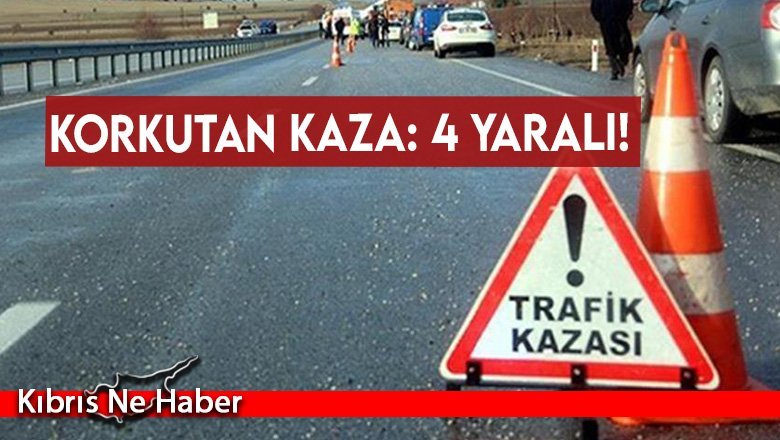 Lefkoşa -Girne anayolu üzerinde korkutan kaza: 4 yaralı!