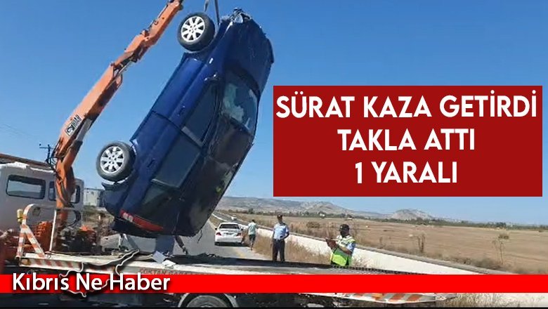 Sürat kaza getirdi... Takla attı