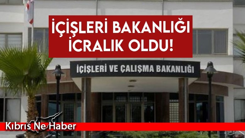 İçişleri Bakanlığı icralık oldu!