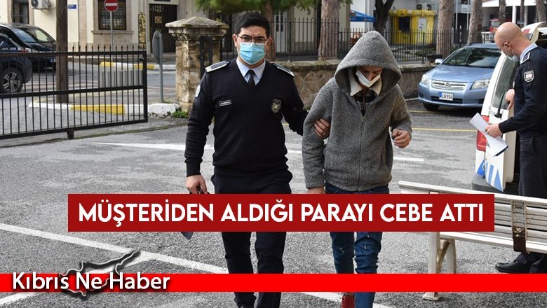 Müşteriden aldığı parayı cebe attı