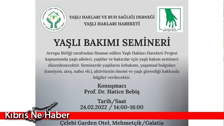 Yaşlı Bakım Semineri düzenlenecek