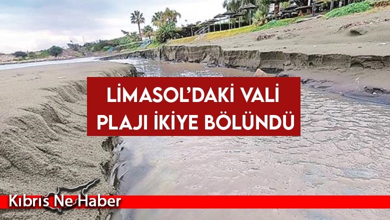 Yağmur suları Vali Plajını ikiye böldü