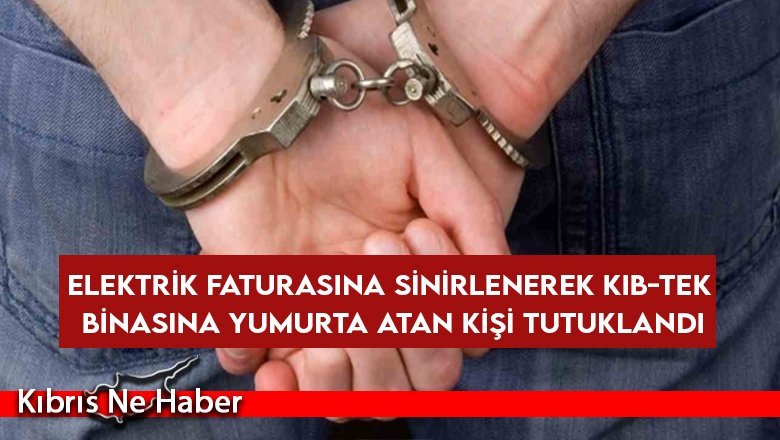Elektrik faturasına sinirlenerek Kıb-Tek binasına yumurta atan kişi tutuklandı