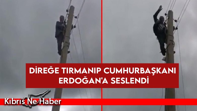 Muhtar, köyünün elektriği kesilince direğe tırmandı