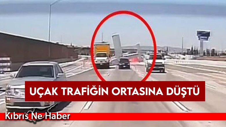 Uçak trafiğin ortasına düştü