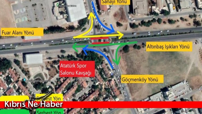 Atatürk Spor Salonu (Sanayi) Kavşağı sinyalizasyon sistemi yarın 6 saat kapatılacak