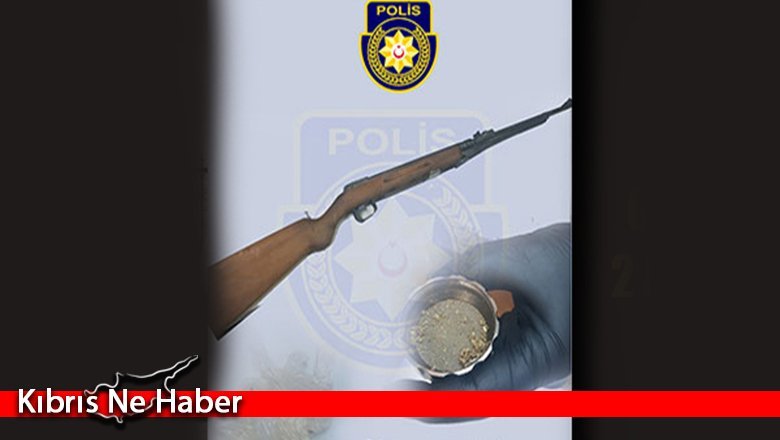 Gemikonağı'nda tescil edilmemiş hava tüfeği ve uyuşturucu bulundu