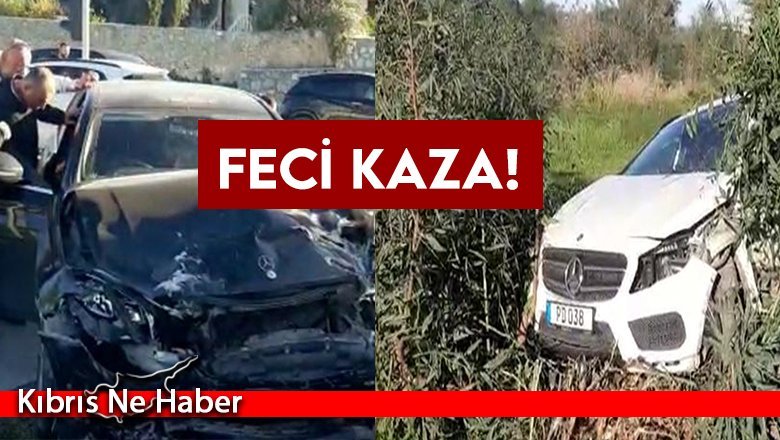Girne'de iki araç çarpıştı, 5 kişi yaralandı