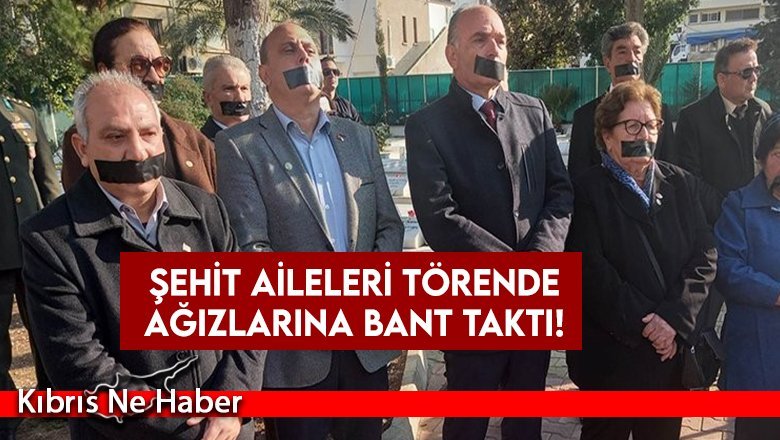 Şehit aileleri, anma töreninde ağızlarına siyah bant taktı!