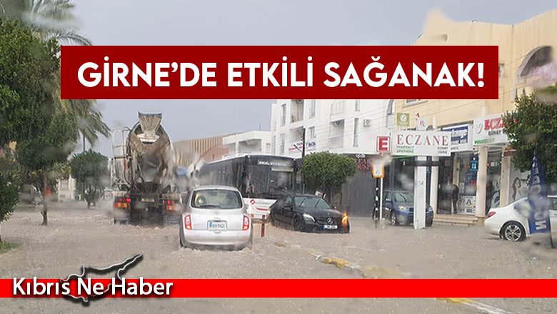 Girne’de etkili sağanak!