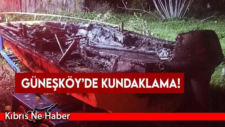 Yanıcı madde döküp tekneyi ateşe verdiler
