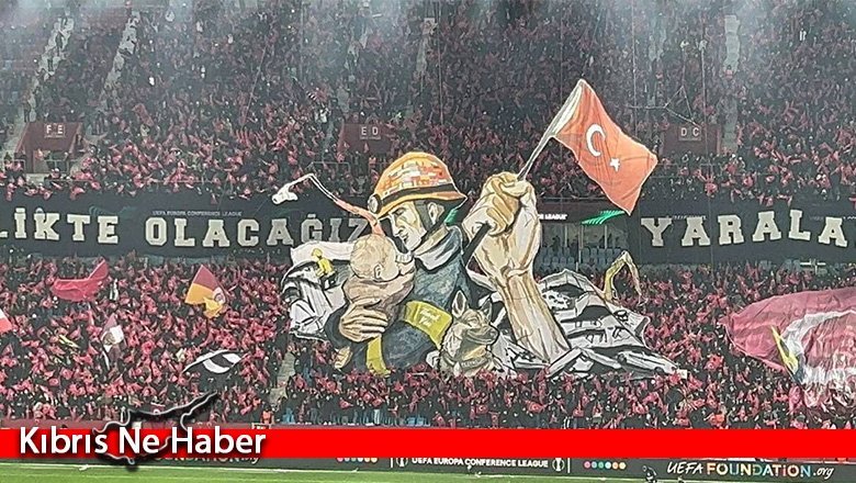 Basel maçı öncesi Trabzonspor taraftarından deprem koreografisi