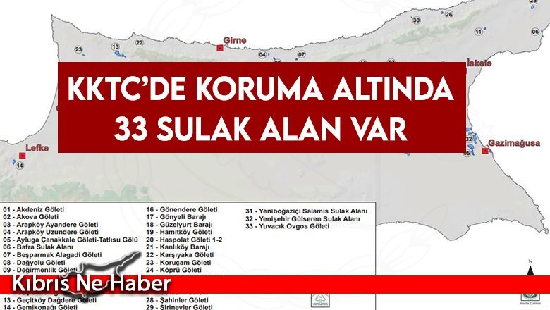 KKTC’de koruma altında 33 sulak alan var