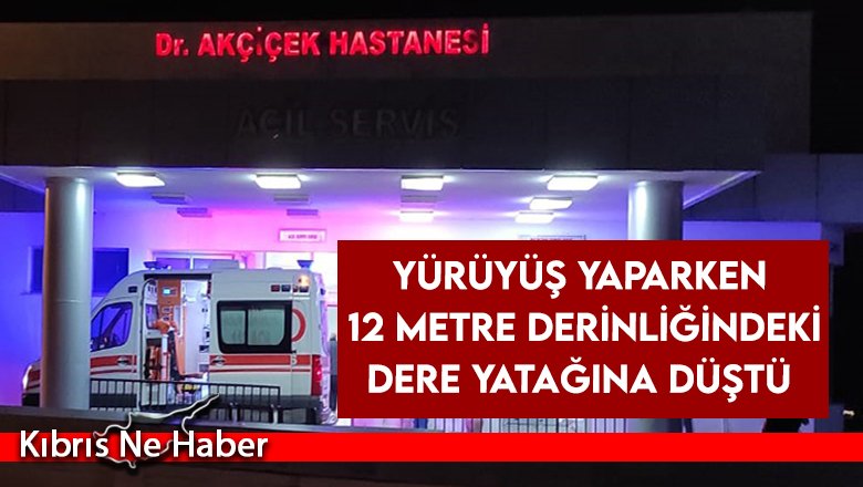 Yürüyüş yaparken 12 metre derinliğindeki dere yatağına düştü