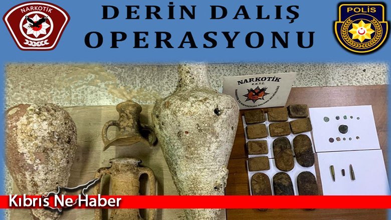 İskele’de Derin Dalış Operasyonu: 2 kilo uyuşturucu, eski eser, mermi...