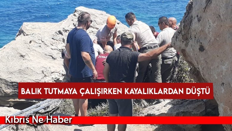 Kayalıklara düşen Hüseyin Cengiz Sivil Savunma ekipleri tarafından kurtarıldı