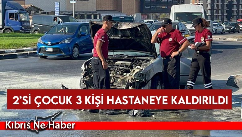 Mağusa’da “Hurmalı” çemberde meydana gelen kazada 2’si çocuk 3 kişi hastaneye kaldırıldı