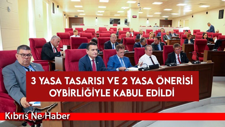 3 yasa tasarısı ve 2 yasa önerisi oybirliğiyle kabul edildi