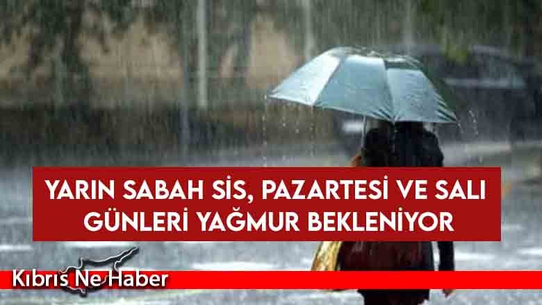 Yarın sabah sis, pazartesi ve salı günleri yağmur bekleniyor