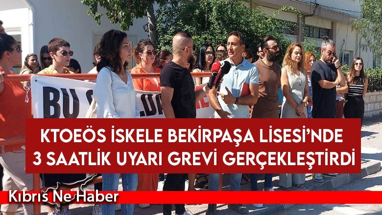 KTOEÖS İskele Bekirpaşa Lisesi’nde 3 saatlik uyarı grevi gerçekleştirdi