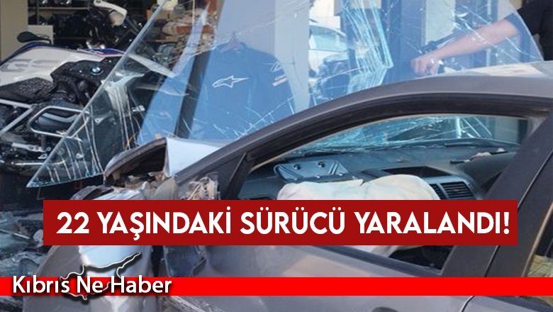 Önce arabaya, ardından iş yerinin vitrin camlarına vurarak durabildi
