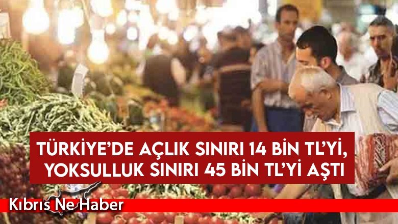 Türkiye’de açlık sınırı 14 bin TL’yi, yoksulluk sınırı 45 bin TL’yi aştı