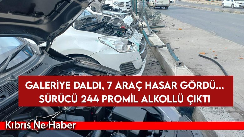 Lefkoşa'da alkollü sürücü ortalığı dağıttı! Galeriye daldı 7 araç hasar gördü