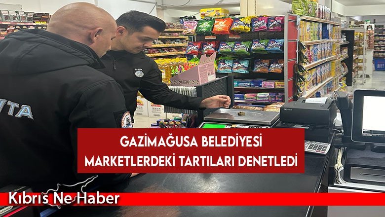 Gazimağusa Belediyesi marketlerdeki tartıları denetledi