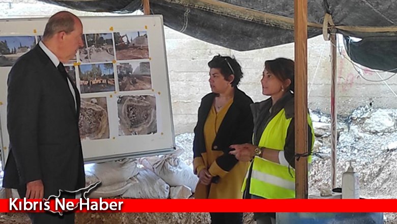 Cumhurbaşkanı Tatar KŞK’nın Atlılar Şehitliği’ndeki kazı çalışmalarını inceledi