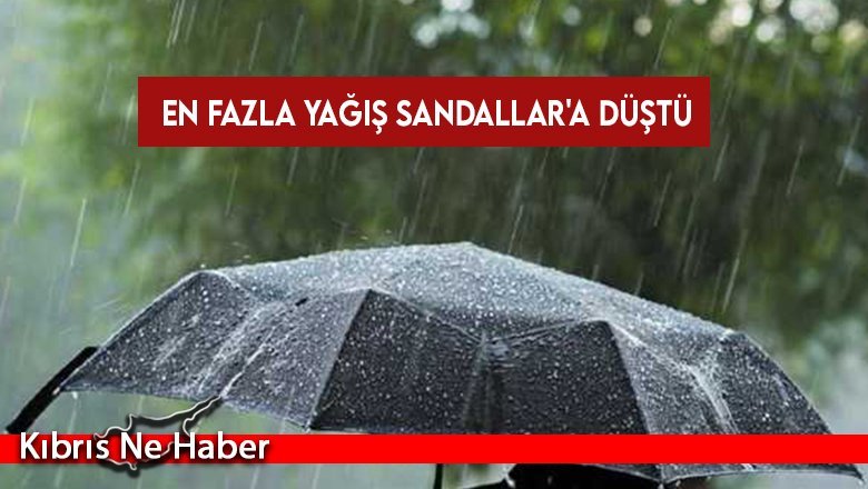 En fazla yağış Sandallar'a düştü