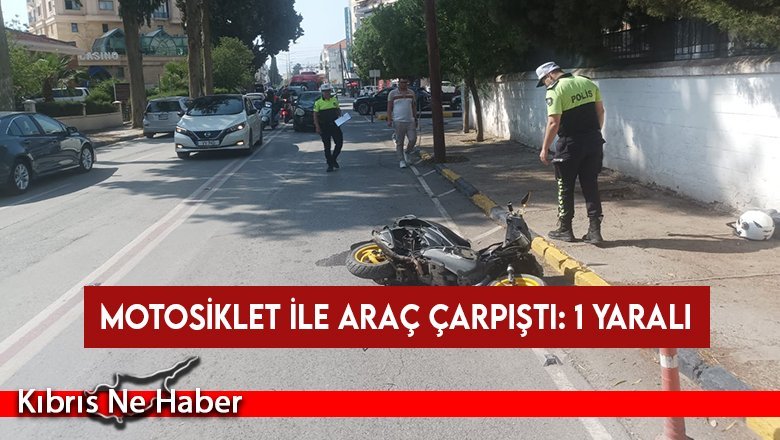 Motosiklet ile araç çarpıştı: 1 yaralı