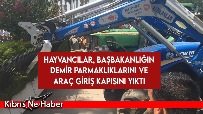 Hayvancılar, Başbakanlığın demir parmaklıklarını ve araç giriş kapısını yıktı