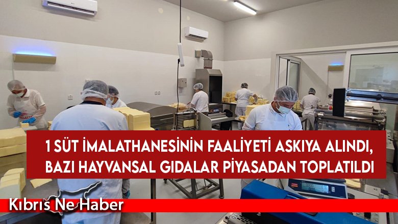 Denetimler sonucunda 1 süt imalathanesinin faaliyeti askıya alındı, bazı hayvansal gıdalar piyasadan toplatıldı