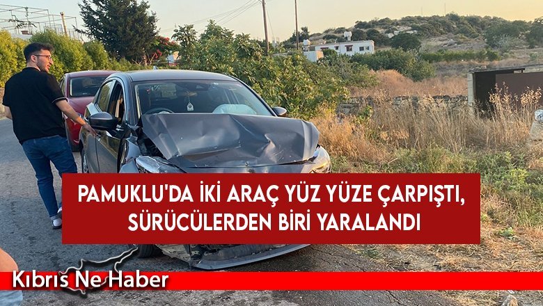 Pamuklu'da iki araç yüz yüze çarpıştı, sürücülerden biri yaralandı