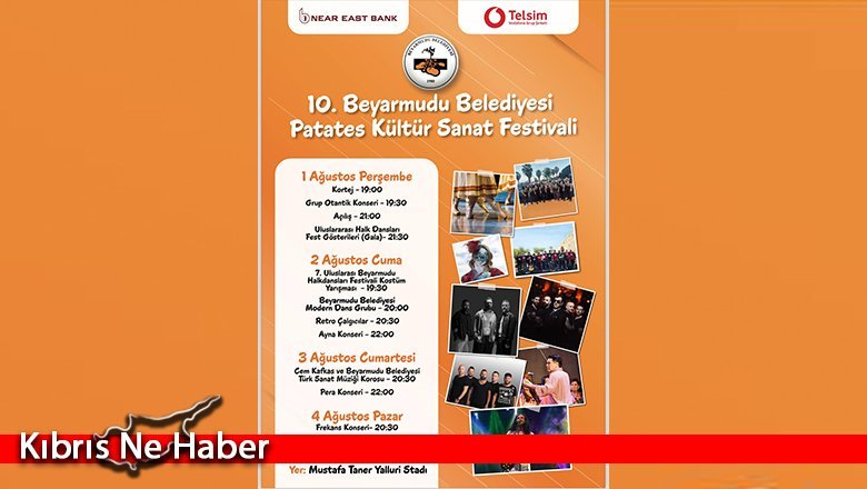 10. Beyarmudu Belediyesi Patates Kültür Sanat Festivali bu akşam başlıyor