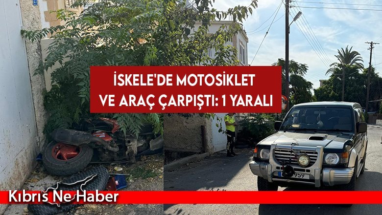 İskele'de Motosiklet ve Araç Çarpıştı: 1 yaralı