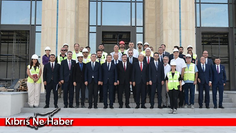 Cumhurbaşkanı Tatar ile Türkiye Cumhurbaşkanı Yardımcısı Yılmaz inşaat alanında incelemelerde bulundu